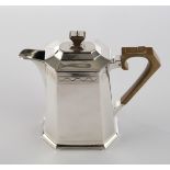 Kaffeekanne, Silber 925, Sheffield, 1934, Roberts & Belk Ltd., konisch sich verjüngendes Gefäß mit