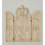 Triptychon, Elfenbein, geschnitzt, "Versammlung der Generalstände durch Heinrich III", Dieppe, Fran