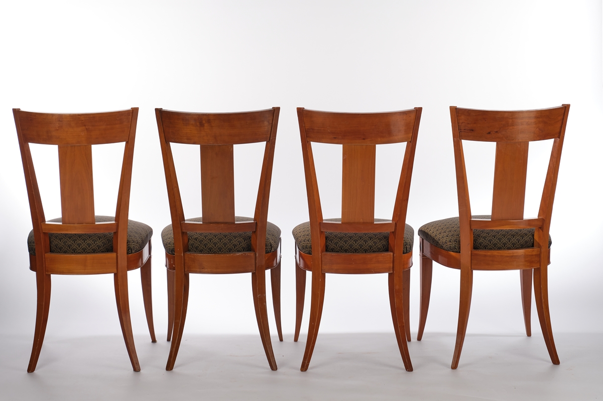 4 Stühle im Biedermeier-Stil, 2. Hälfte 20. Jh., Kirschbaum furniert, ebonisierte Zierelemente, H. - Image 2 of 2