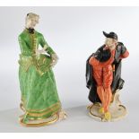 2 Porzellanfiguren, "Julia", "Pantalone", Nymphenburg, Modellnummern 11/3 und 57/3, polychrom und g