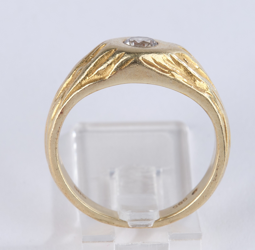 Solitär-Ring, GG 585, mit einem zentralen Brillanten ca. 0.07ct., 5.3 g, RM 15 - Image 4 of 4