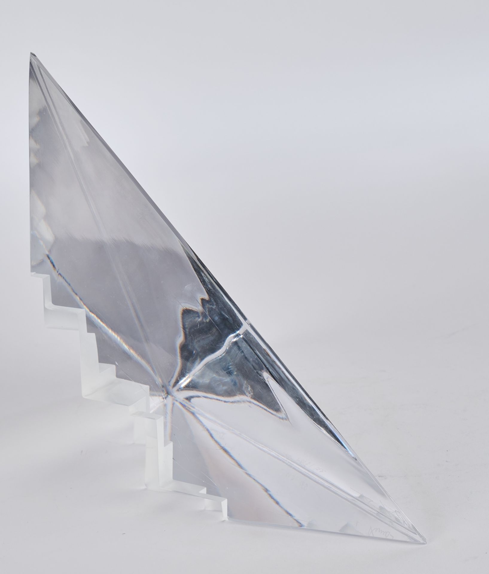 Lauret, Richard, Daum, "Atlantide", Glasobjekt, farbloses Kristallglas, pyramidal, bezeichnet RH La - Image 5 of 6