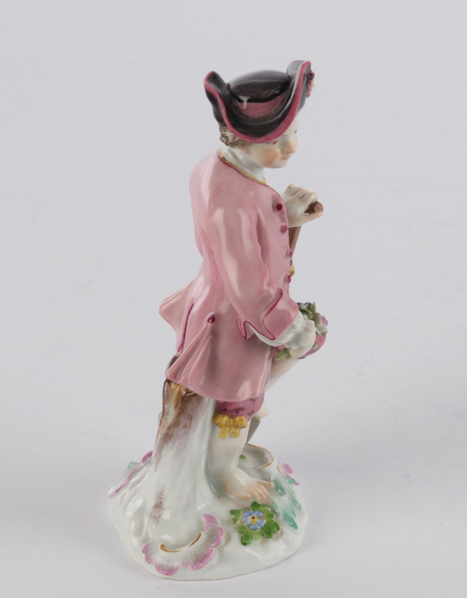 Porzellanfigur, "Gärtnerkind mit Spaten und Blumen", Meissen, Schwertermarke, 1. Wahl, Modellnummer - Bild 2 aus 4