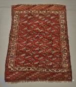 Yomud, Turkmenistan, um 1870, ca. 2.96 x 1.96 m, restaurierungsbedürftig, starke Alters- und Gebrau