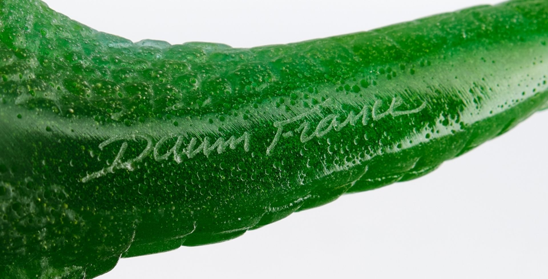 Daum, "Alligator", Glasfigur, Pâte de verre, grün, umseitig bezeichnet Daum France, 10 cm hoch, 51. - Bild 6 aus 6