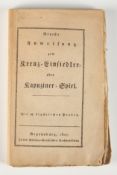 Buch, "Neueste Anweisung zum Kreuz-Einsiedler- oder Kapuziner-Spiel", mit 99 figürlichen Proben, Mo
