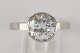 Solitärring, 2.56 ct., vs1, Farbe G, Platin 950, GIA-Certifikate, Box, RM 13.