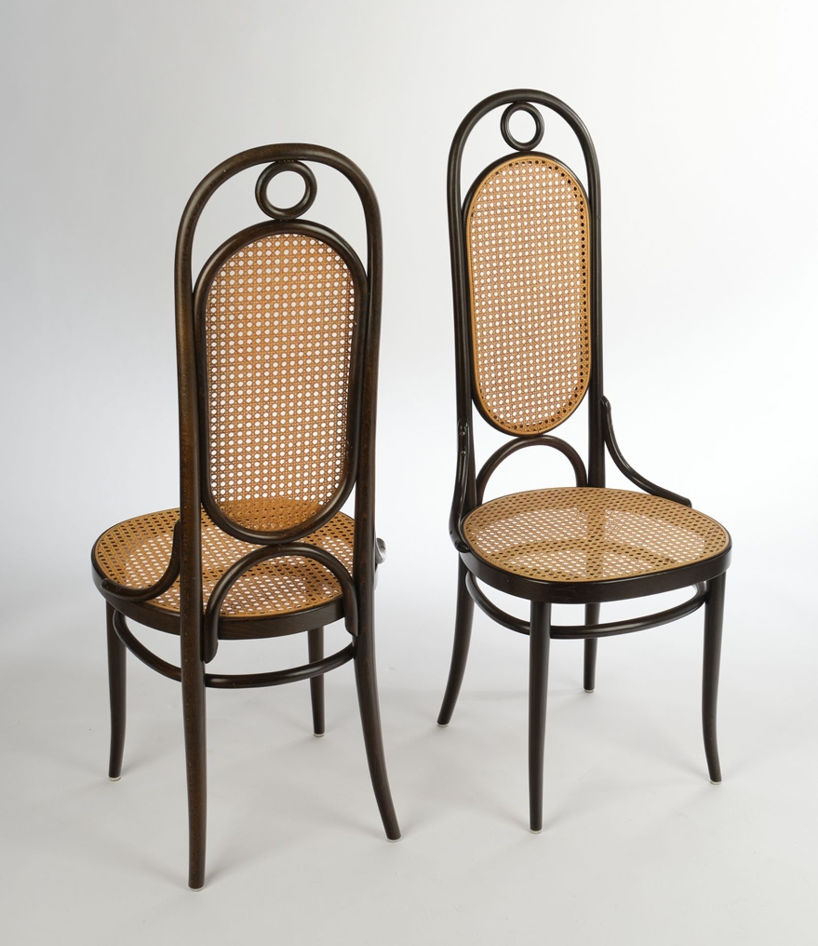 Satz von 6 Kaffeehausstühlen, Thonet, Nr. 17, Entwurf Michael Thonet (1796 - 1871), Bugholz und Rat - Image 2 of 5