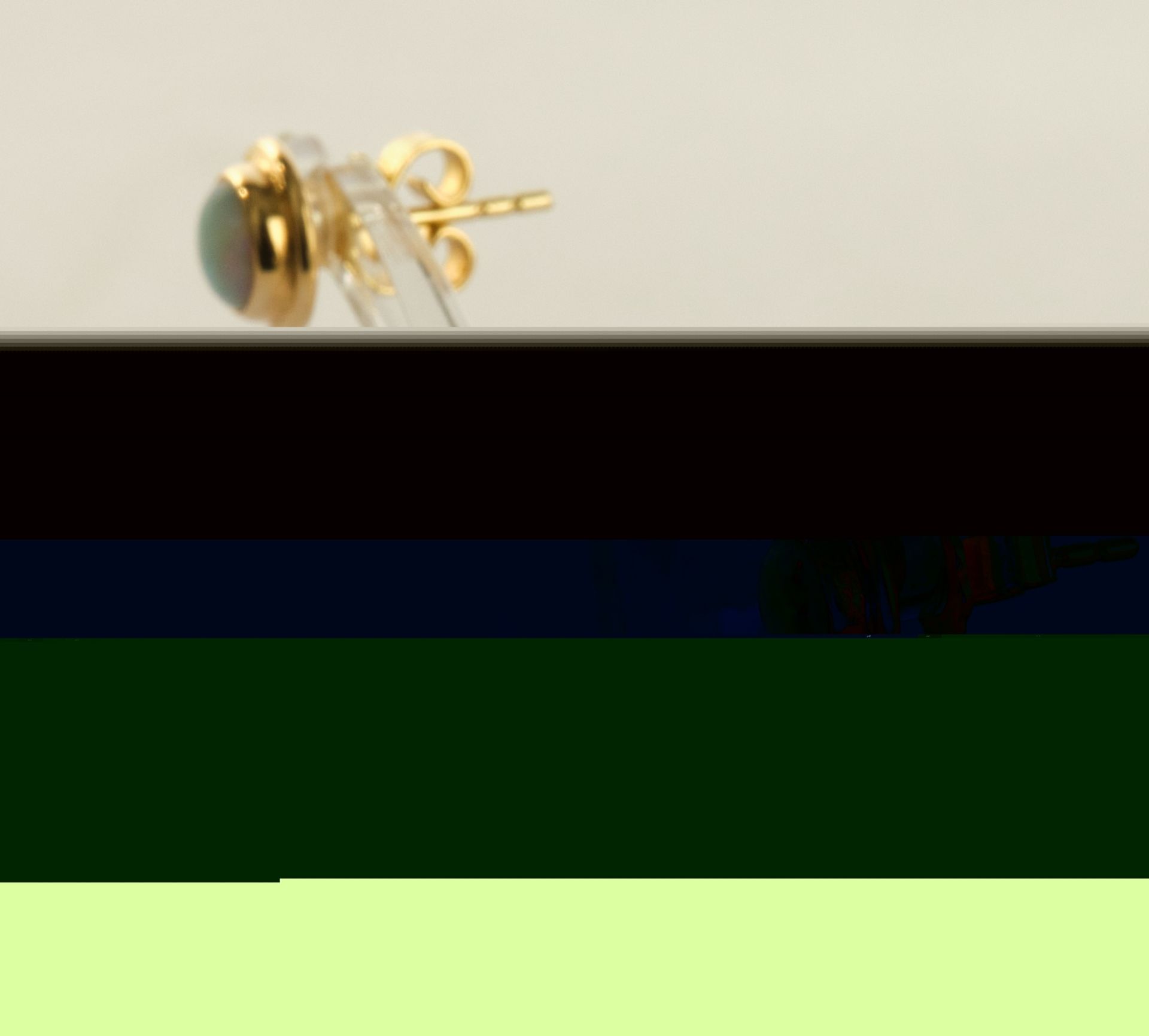 Paar Ohrstecker, GG, 750, je 1 runder Opal, 3,5g - Bild 2 aus 2