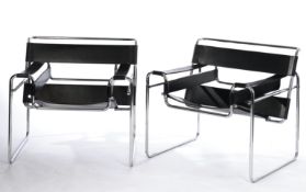 Paar Fauteuils "Wassily B3", Entwurf 1925 von Marcel Breuer (1902 - 1981), Ausführung Gavina, Itali