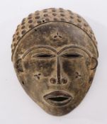 Bronzemaske, Dan, Elfenbeinküste, Afrika, Gesicht, 20.4 cm hoch.