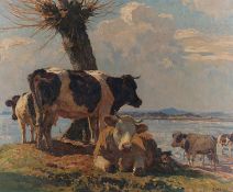 Hänel, Georg (1879 Dresden - 1945 Gammesfeld, Landschafts- und Tiermaler, Studium an der Kunstakade