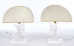 Paar Salonlampen, Italien, 1980er Jahre, nach Romeo Tamanti (1940 - 1997), Acrylglas, in den quader