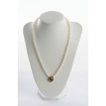 Perlenkette mit Citrin, Schließe GG, 585