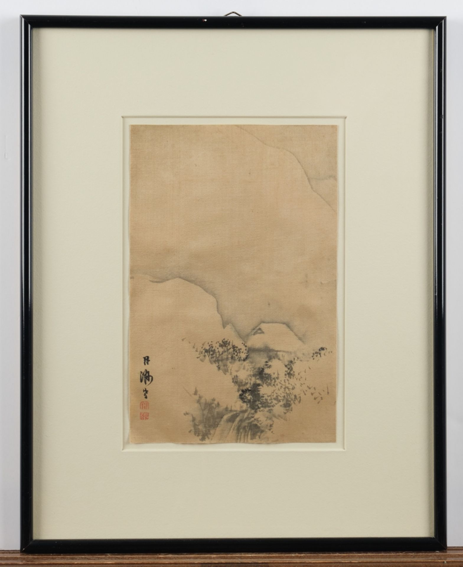 2 Malereien, "Genji-Szene", "Haus im Gebirge", Japan, 19. Jh., 1x Farbe auf Papier im Tosa-Stil, 1x - Bild 5 aus 9