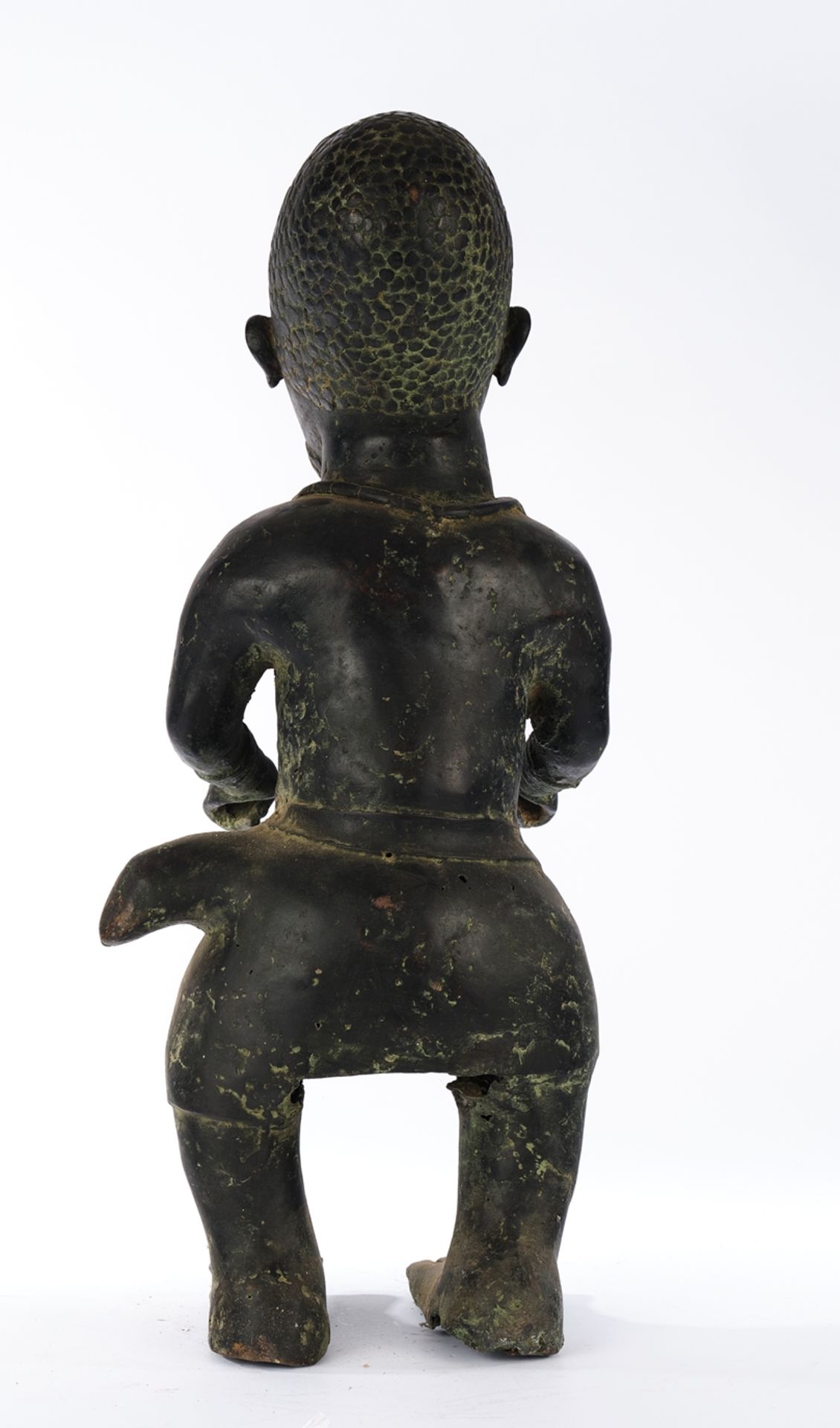 Figur, "Stehender Mann", Benin, Afrika, Bronze, dunkel patiniert, 58 cm hoch. - Bild 3 aus 4