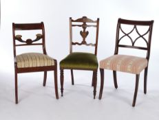 3 Stühle, England, 1850 - 1910, unterschiedliche Ausführungen, H. 82 - 89 cm