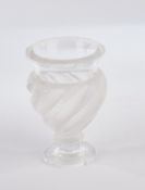 Vase, "Ermenonville", Lalique, farbloses Glas, teils mattiert, am Boden umseitig bezeichnet Lalique