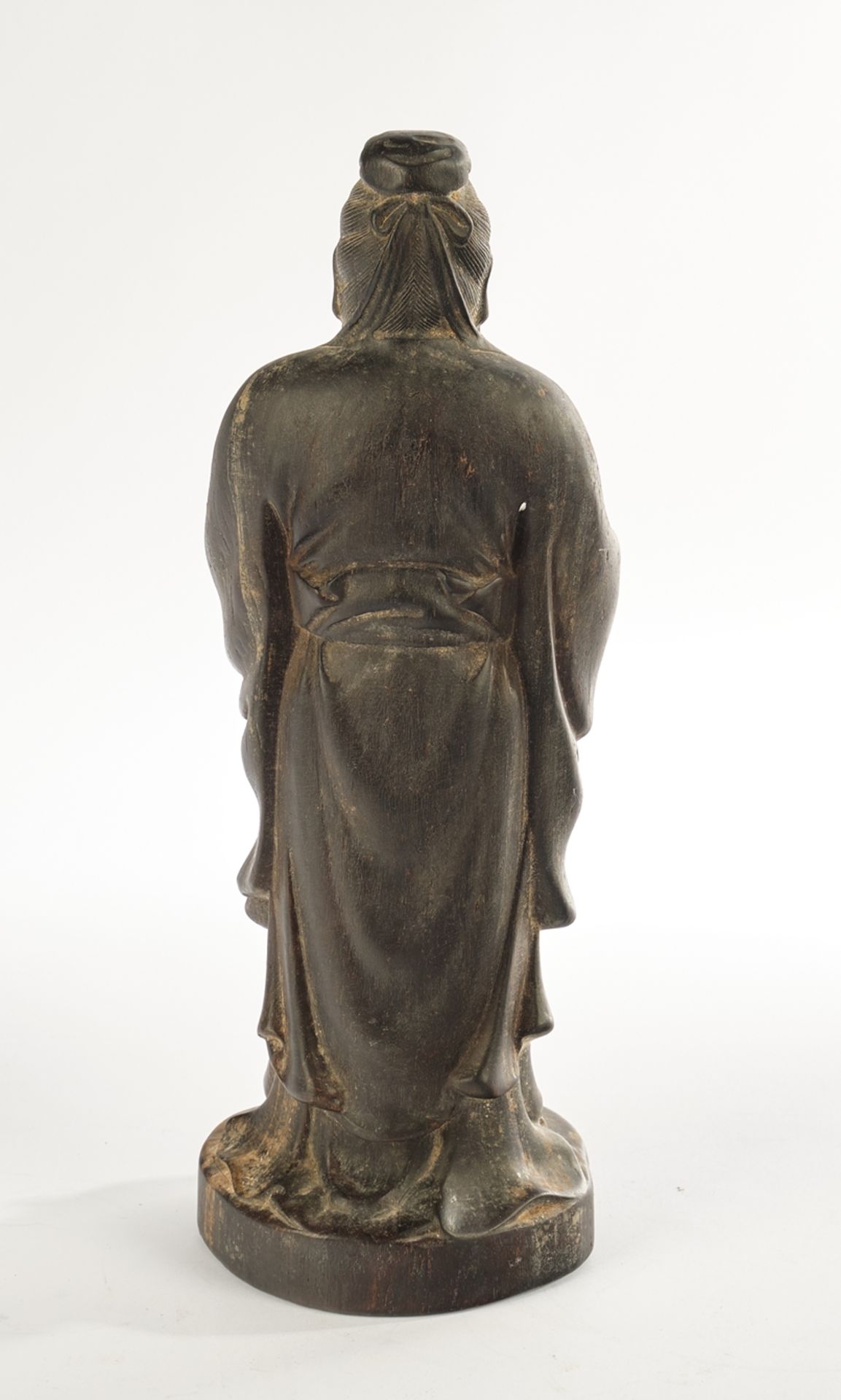 Figur, "Zhang Daoling", China, neuzeitlich, Hartholz, der Daoist mit langem Bart stehend, die Hände - Bild 2 aus 2