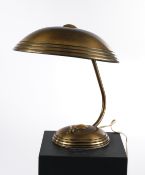 Schreibtischlampe, Helo, 1950er Jahre, Messing, verstellbar, einflammig, ca. 35 cm hoch