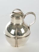Teedose, Silber 925, London, 1913, Goldsmiths & Silversmiths Company Ltd, ovoide Form mit Streben, 