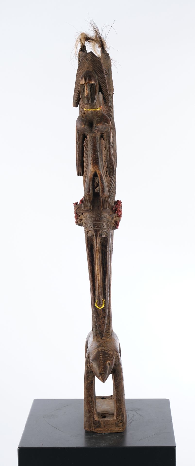 Ernteaufsatzmaske, Bambara, Tyi Wara, Mali, Afrika, Holz, Doppelgesicht auf Tierrücken, Antilopenkö - Bild 2 aus 4
