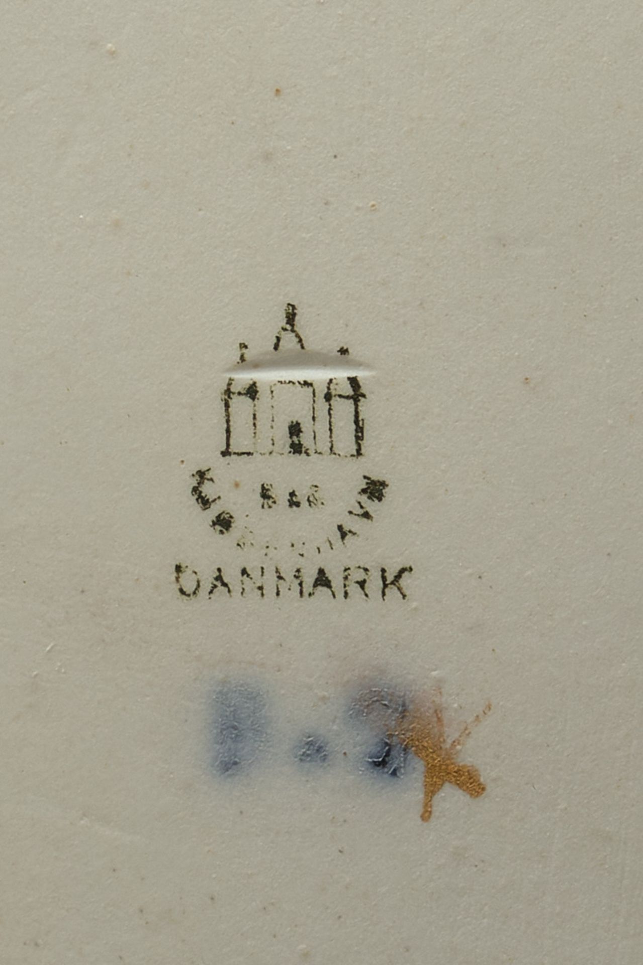 Tafelaufsatz, Bing & Gröndahl, oval, Rand mit durchbrochenem Fries, Fische als Füße und Handhaben,  - Bild 3 aus 3