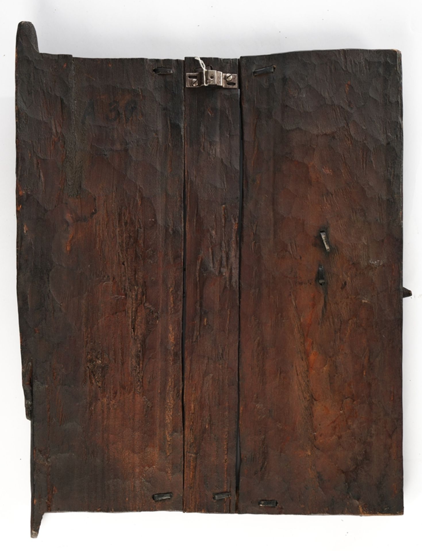 Holztür, Dogon, Mali, Afrika, vielfigurig beschnitzt, 52 x 39.5 cm. - Image 2 of 2
