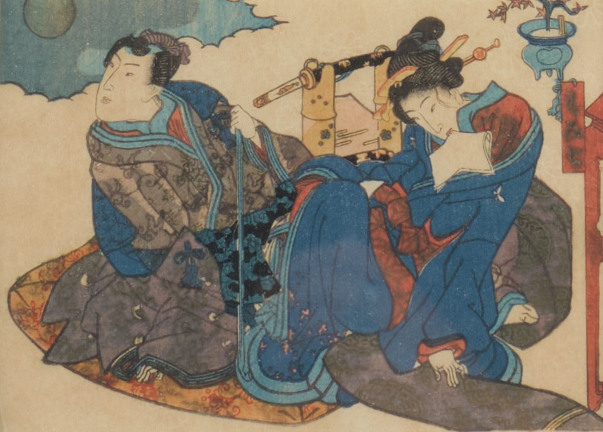 Konvolut 8 Farbholzschnitte, Japan, 19. Jh., verschiedene Künstler wie Eizan, Kuniyoshi, Kunisada u - Bild 4 aus 24