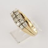 Ring, GG 585, 10 Brillanten in zwei Reihen, je 0,10ct, zus. ca. 1,00ct, ca. 5,4g