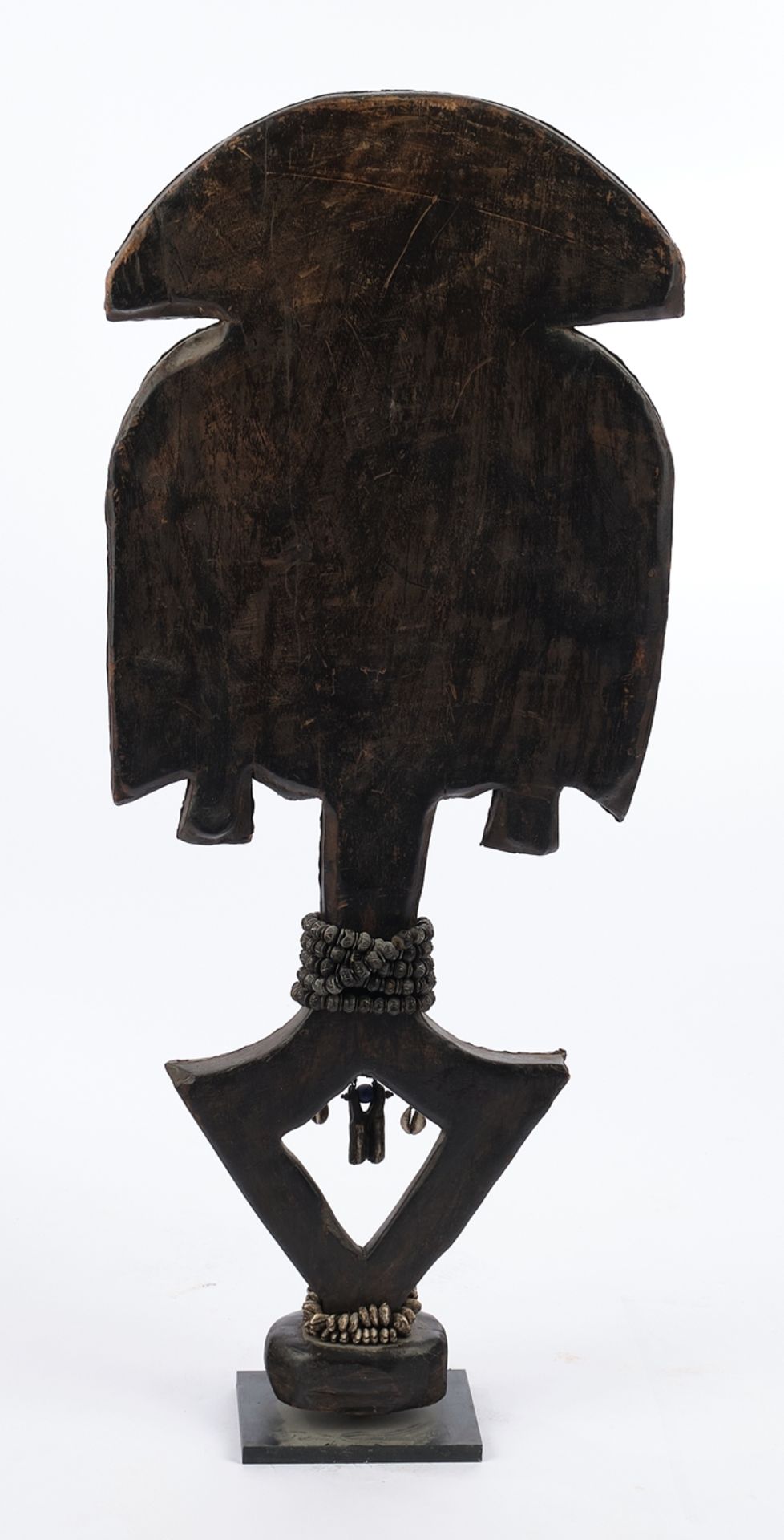 Reliquienfigur, Kota, Mahongwe, Gabun, Afrika, Grabwächter aus Holz, Gesicht und Vorderseite mit Ku - Image 3 of 4
