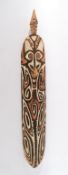 Tanzschild, Sepik, Papua-Neuguinea, Ozeanien, Holz, farbig gefasst, Geistergesicht, aus einem Zerem