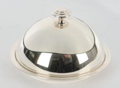 Butterglocke, versilbert, Christofle, Modell Albi, innen mit Glasschale, 9.5 cm hoch, ø 15 cm