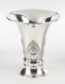 Vase, Silber 826, Art Deco, Kopenhagen, 1937, Peter Hertz, Wardeinmeister Johannes Siggaard, Trompe