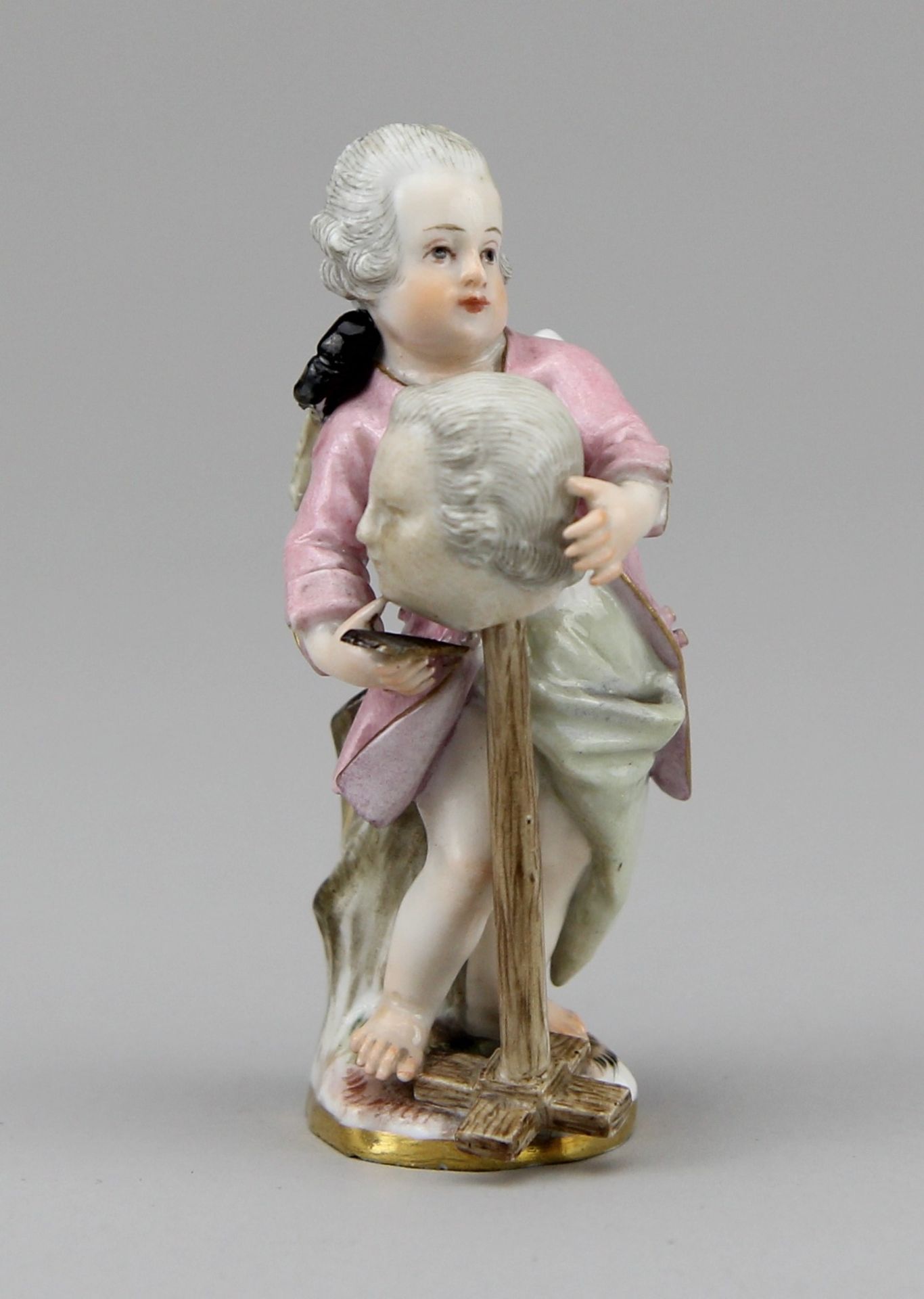 Seltene Meissen - Figur Putto als Perückenmacher