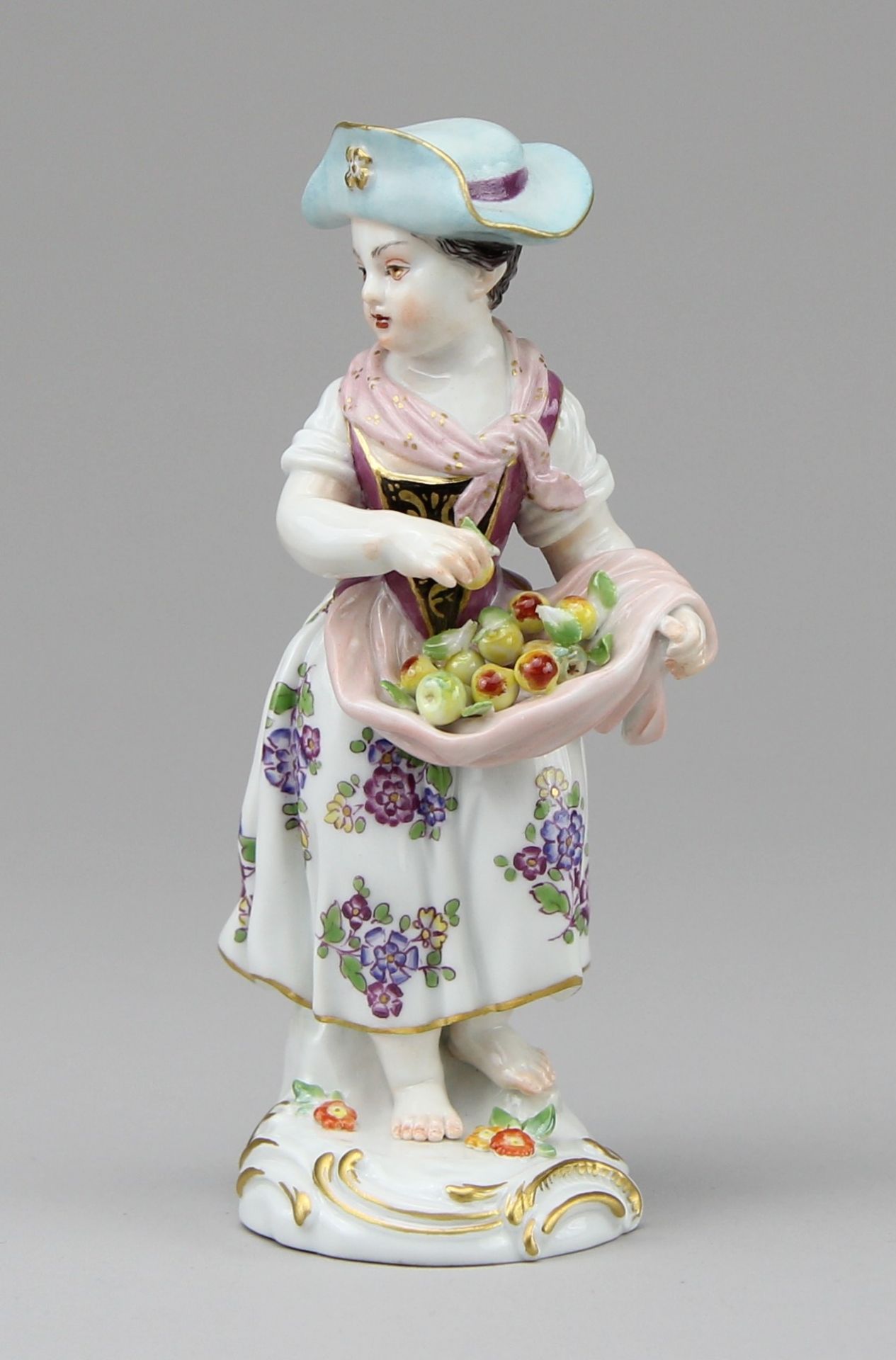 Meissen - Figur Mädchen mit Früchten aus der Serie Gärtnerkinder - Bild 2 aus 4