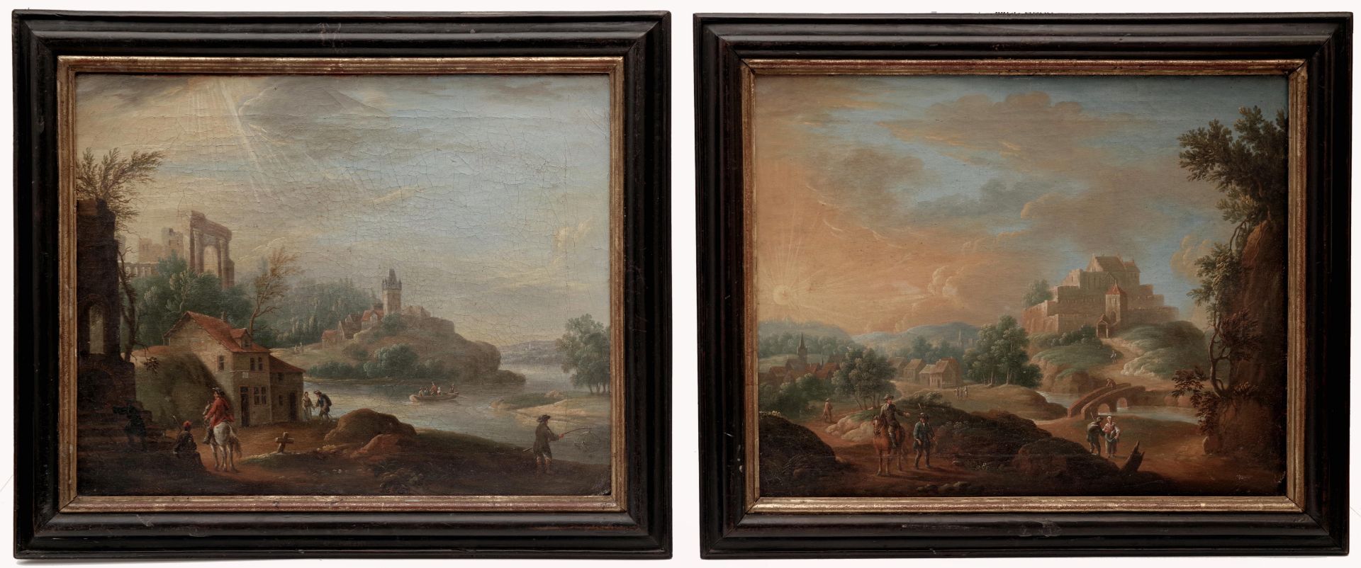 Two landscape paintings, Georg Schneider