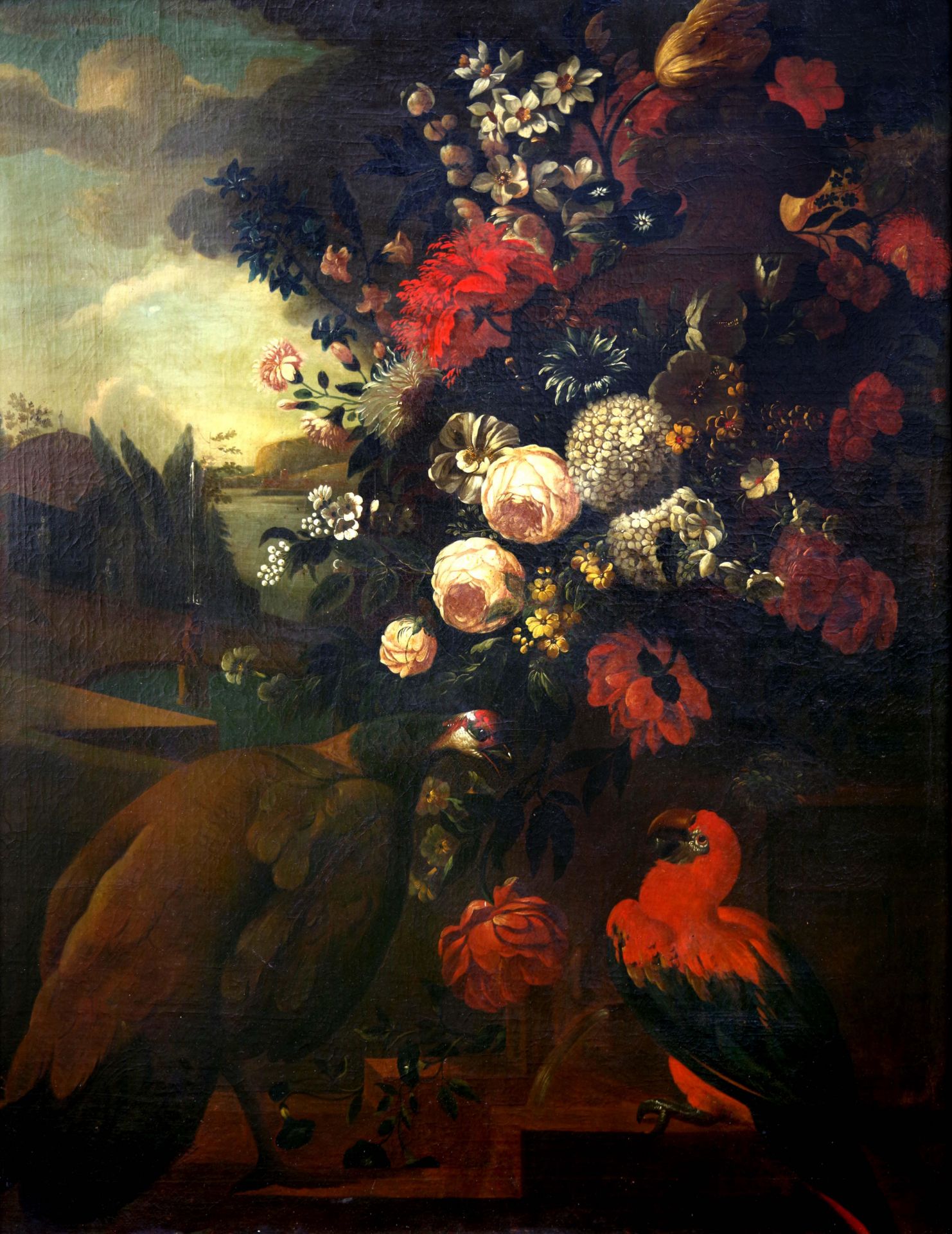 Flower still life with with birds, Jan Davidsz de Heem (successor) - Image 2 of 6