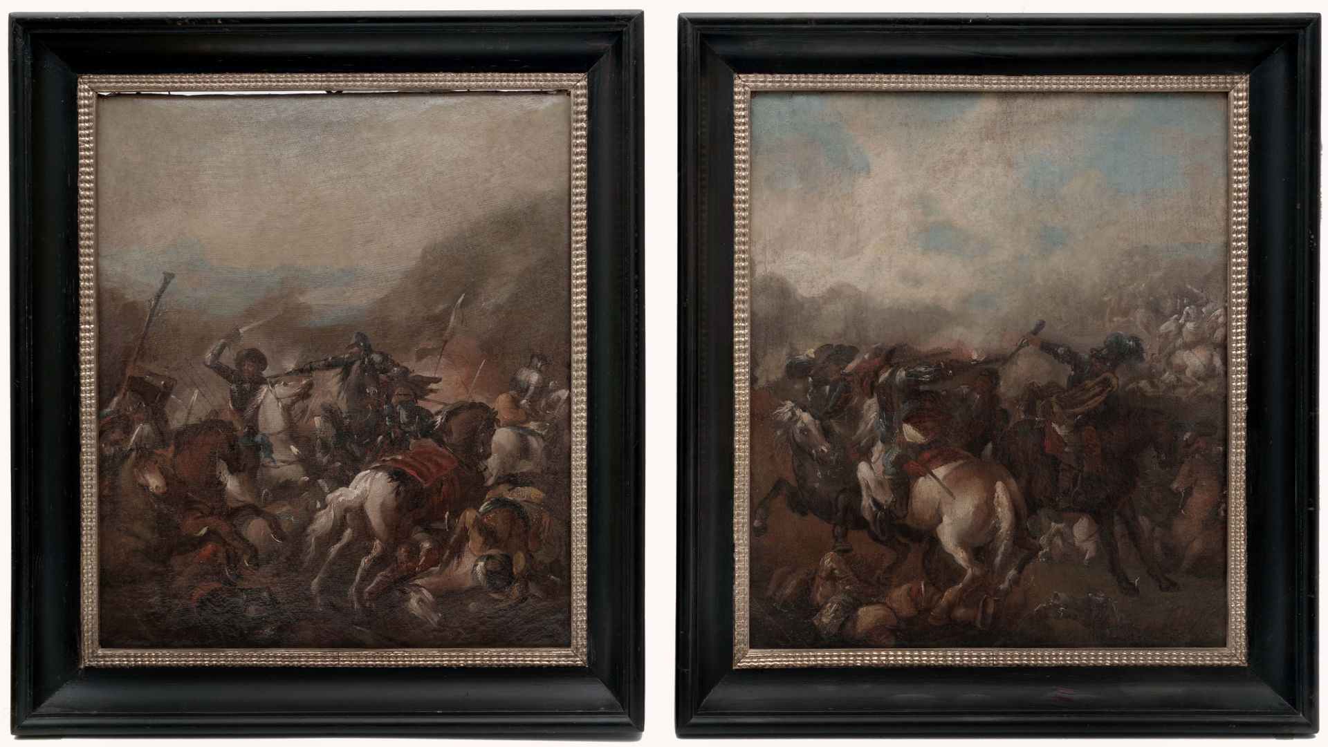Two battle scenes, Antonio Maria Marini (added later)