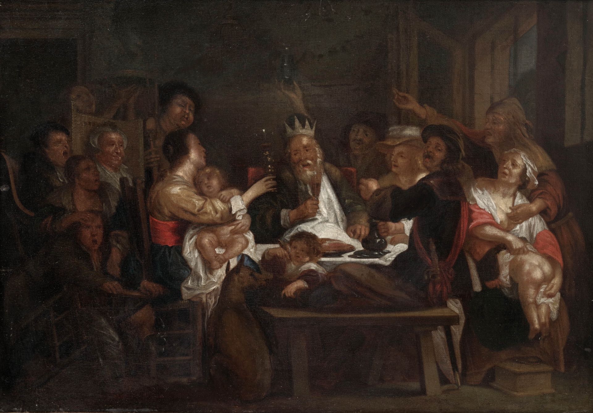 The King Drinks (The Bean King), after Jacob Jordaens - Image 2 of 3