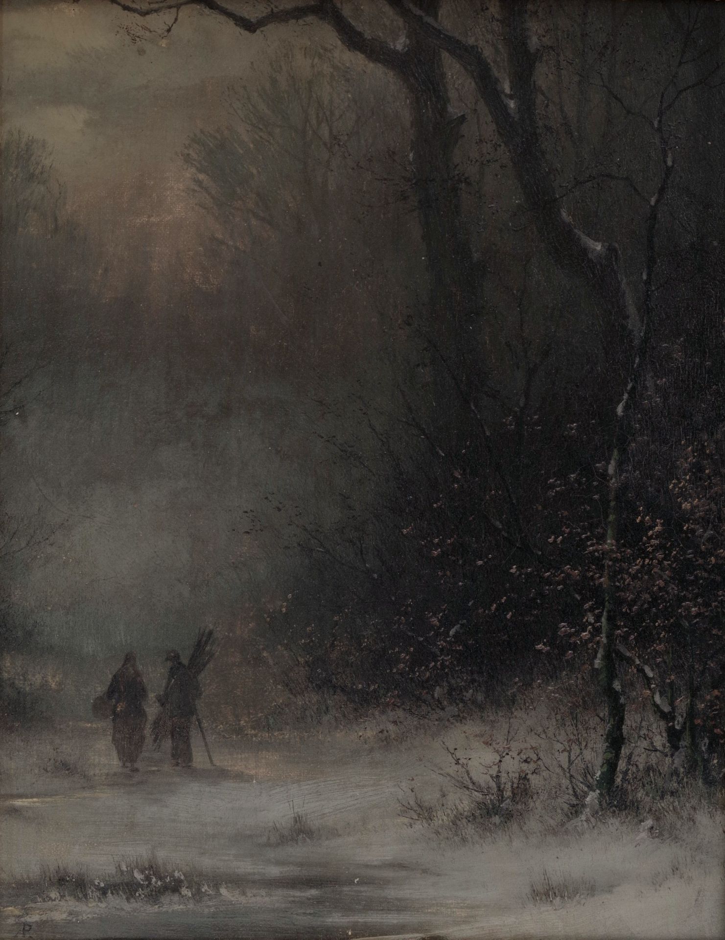 Winter Landscape with the Road by August Friedrich Piepenhagen - Image 2 of 3