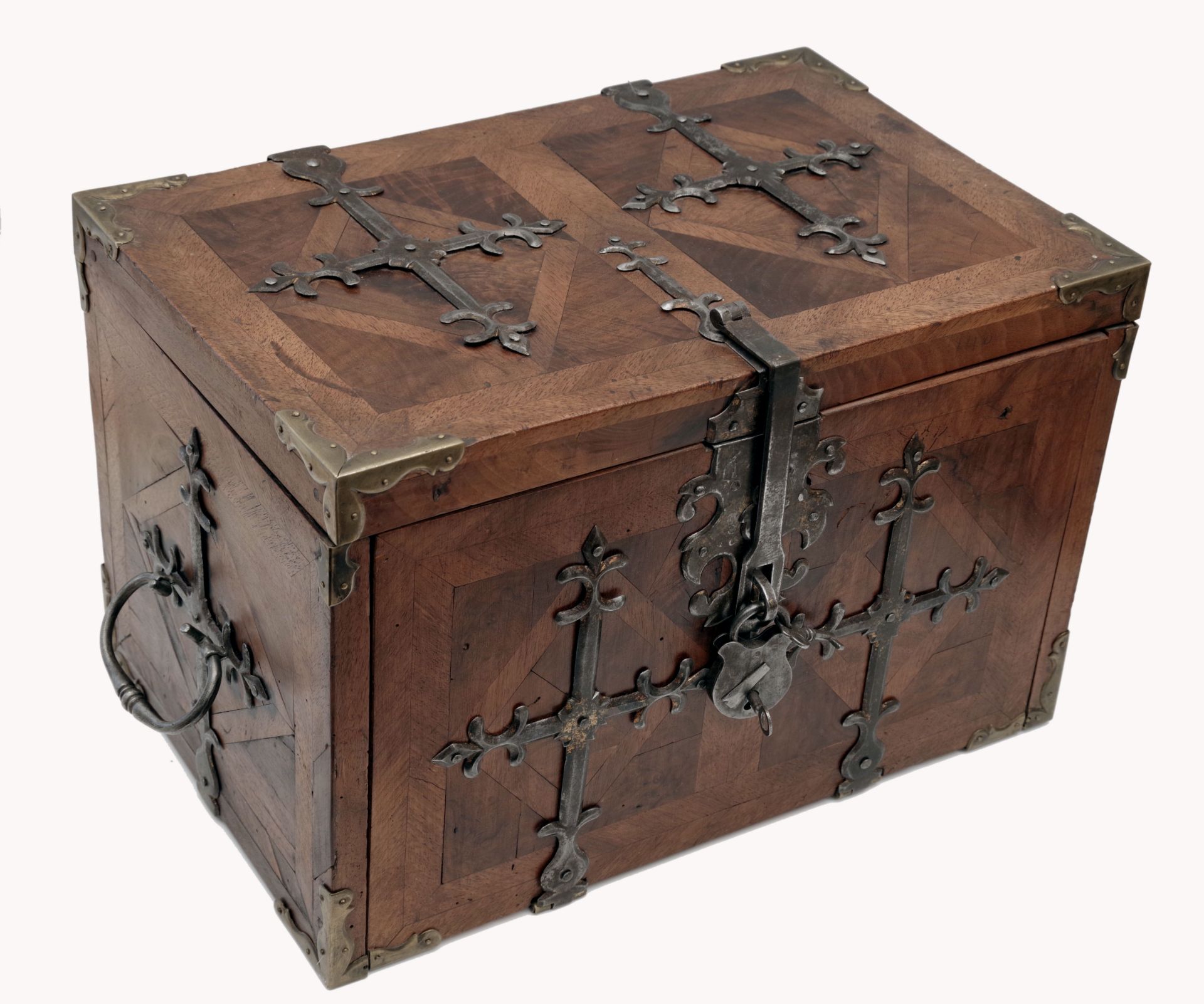 Box with inlays and secret drawers