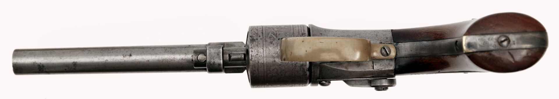 Cased and Engraved Mass. Arms Co. Maynard Primed Revolver - Image 5 of 6