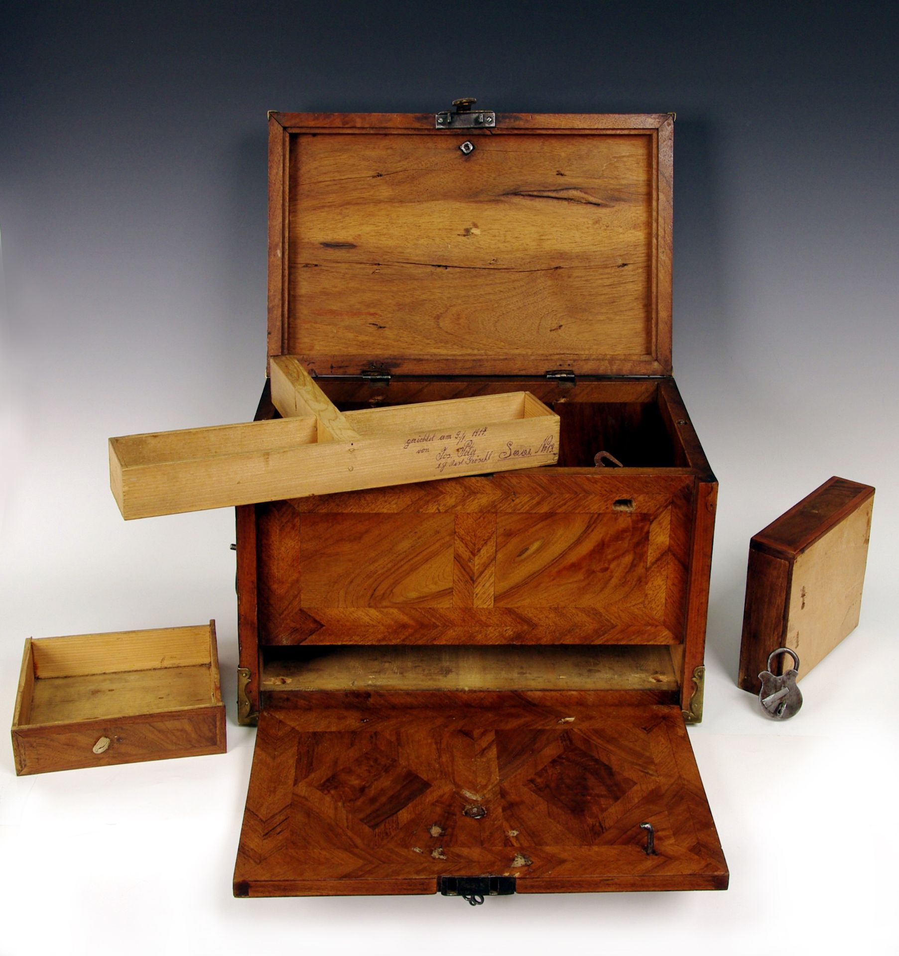 Box with inlays and secret drawers - Image 6 of 6