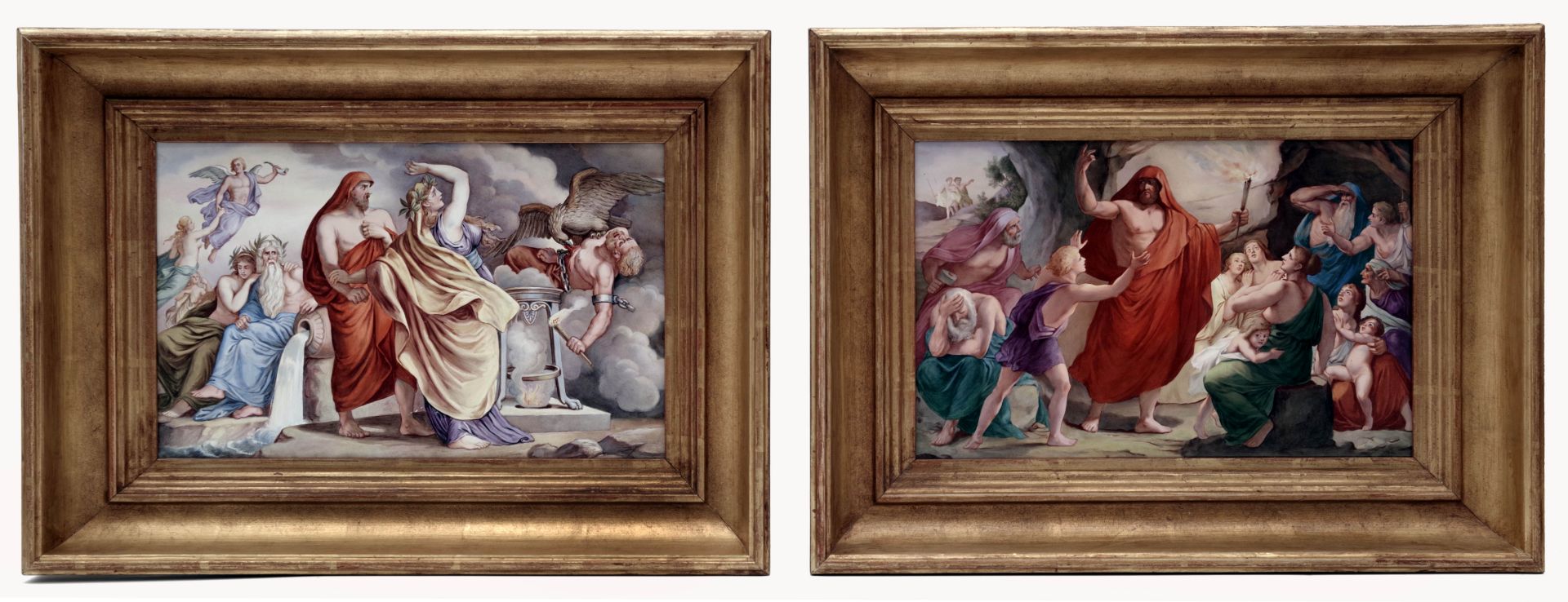 A pair of paintings with mythological themes