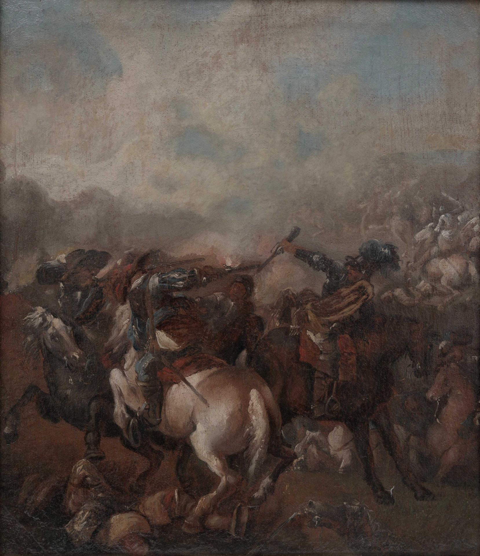 Two battle scenes, Antonio Maria Marini (added later) - Image 3 of 3