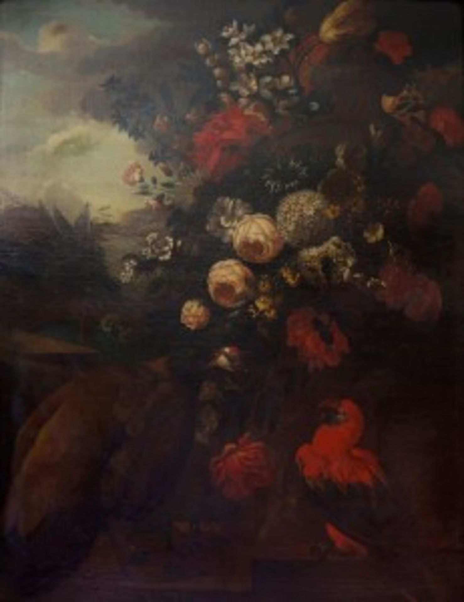 Flower still life with with birds, Jan Davidsz de Heem (successor) - Image 4 of 6