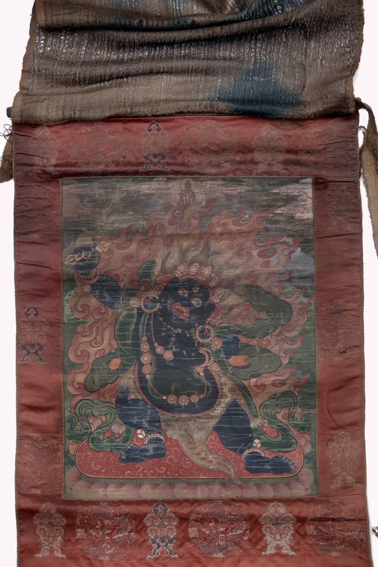 Eine Thangka, die Vajrapani darstellt