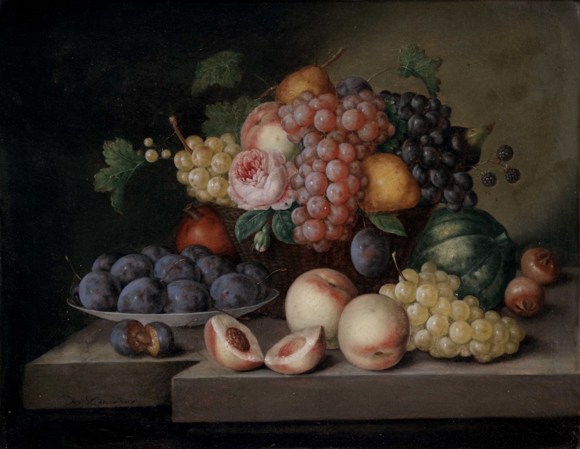 Still life with fruit, Josef Lauer - Image 2 of 5