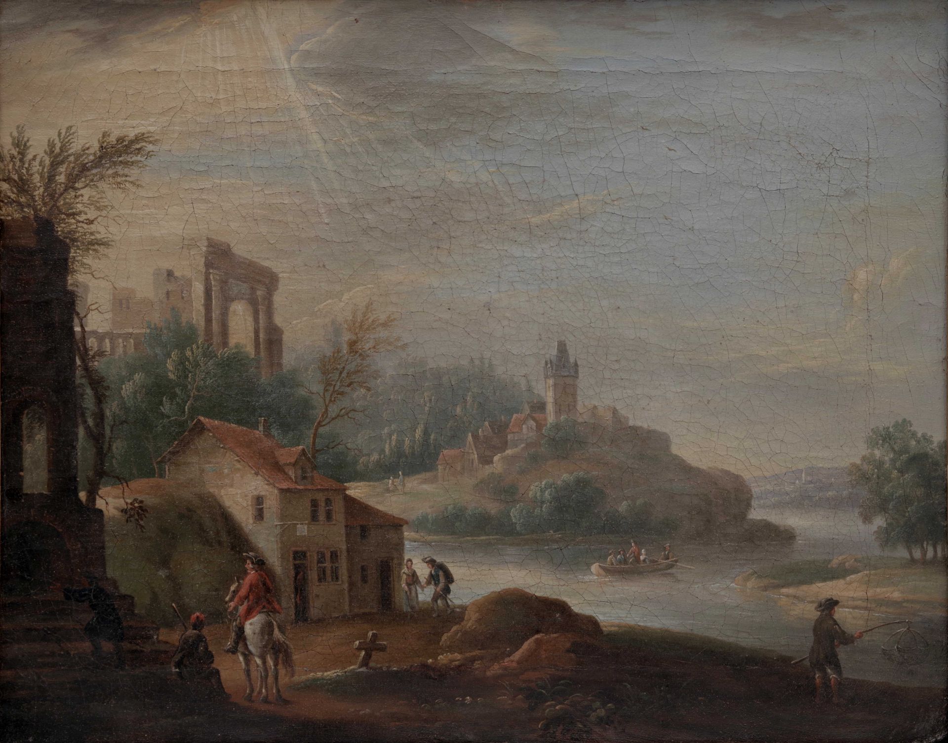 Two landscape paintings, Georg Schneider - Image 2 of 4